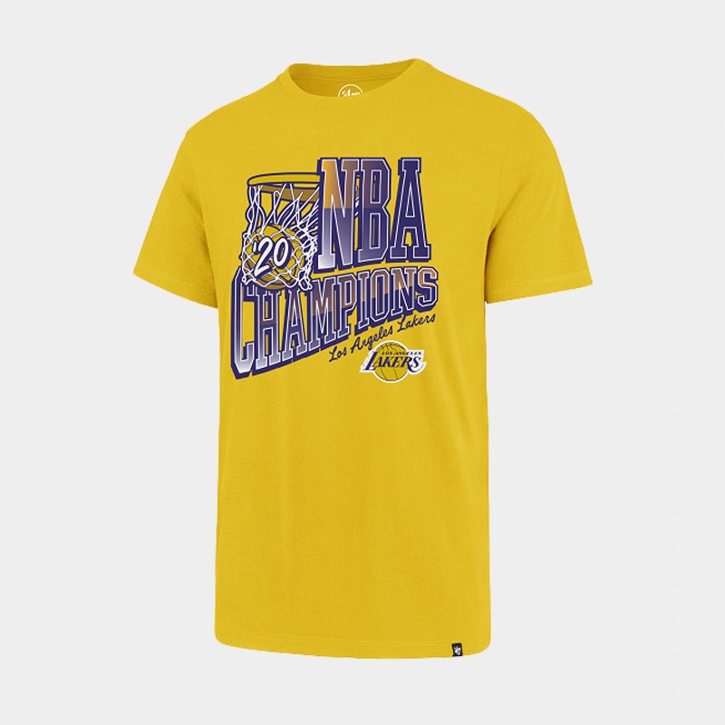 Men's Los Angeles Lakers NBA 2020 Basket Finals Champions Yellow Basketball T-Shirt UWQ7883AV